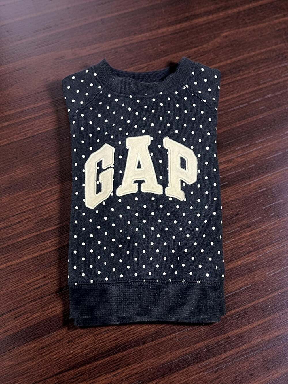Baby Gap Navy Blue Polka Dot Long Sleeve Logo Sweatshirt